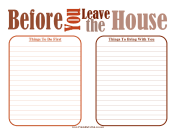 Printable Before You Leave the House