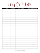 Printable Covid Contacts List