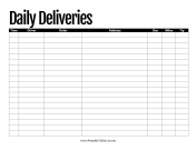 Printable Daily Deliveries List