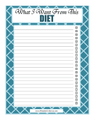 Printable Diet Checklist