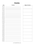 Printable Schedule With Priorities