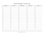 Printable Work Weekly To Do List