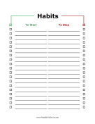 Habits Checklist