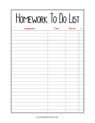 Homework To Do List