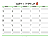 Teacher Weekly To Do List