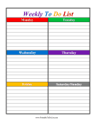 To Do List Weekly Color