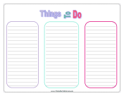 To Do List With Three Columns