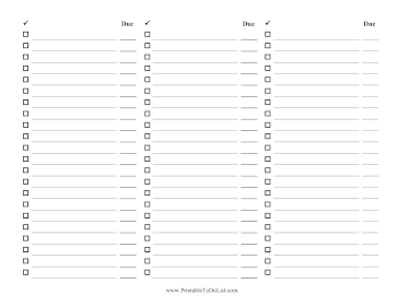 3 Blank Checklists With Due Date