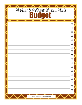 Budget Checklist