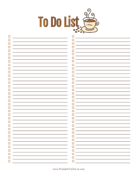 Coffee Cup To Do List