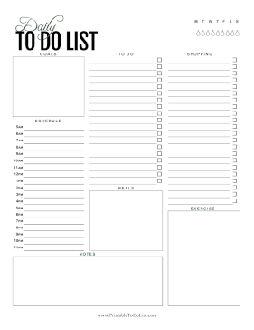 Daily Everything To Do List