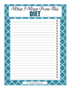 Diet Checklist