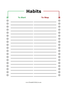 Habits Checklist