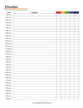 Priority Schedule-Color