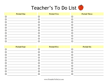 Teacher Class To Do List