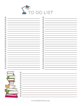 To Do List With Book Pile