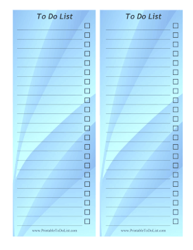 Two Column To Do List Blue