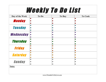 Weekly To Do List