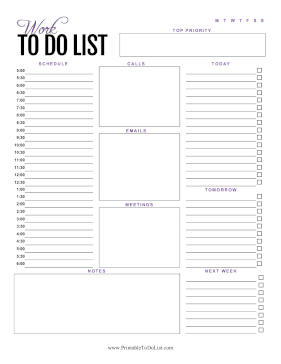 Work Everything To Do List