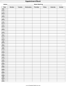 Printable 24 / 7 Appointment Book To Do List