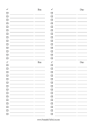 Printable 4 Checklists With Due Date