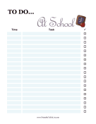 Printable At School Checklist
