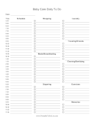 Printable Baby Daily To Do List