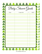 Printable Baby Shower Guests