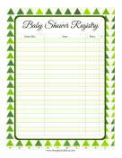 Printable Baby Shower Registry