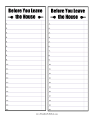 Printable Before You Leave Checklist