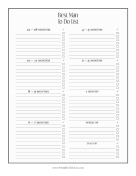 Printable Best Man To Do List