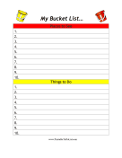 Printable Bucket List