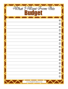 Printable Budget Checklist