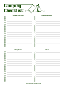 Printable Camping Packing Checklist