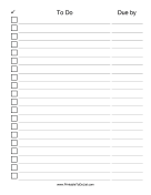 Printable Checklist With Due Date