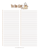 Printable Coffee Cup To Do List