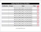 Printable Daily Medication Checklist