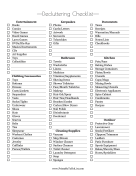Printable Decluttering Checklist