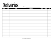 Printable Deliveries By Driver List