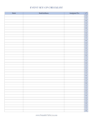 Printable Event Set-Up Checklist