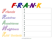 Printable FRANK List