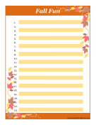 Printable Fall Fun List