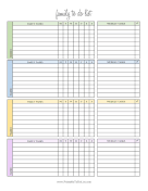 Printable Family Weekly To Do
