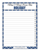 Printable Holiday Checklist