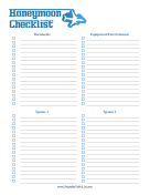 Printable Honeymoon Packing Checklist