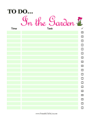 Printable In The Garden Checklist