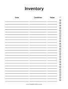 Printable Inventory Checklist