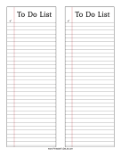 Printable Lined Paper Two To Do Lists