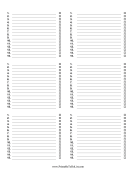Printable Numbered Checklist 6 Per Page