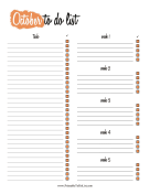 Printable October To Do List